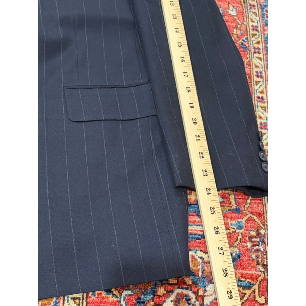 Gieves & Hawkes Savile Row London Wool Pinstripe Blazer Men’s Classic Tailored